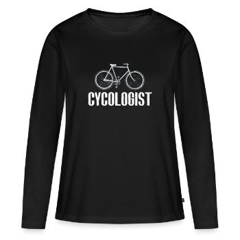 Biking Bike Bicycle - Women's Premium Organic Long Sleeve Shirt - black - Front - Julia (174cm)