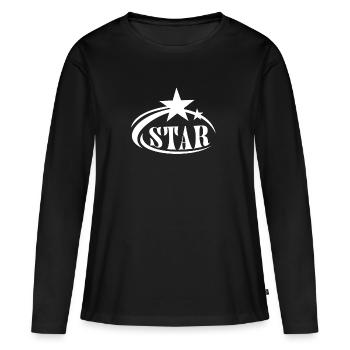 Étoiles étoiles étoiles Ciel étoilé - T-shirt manches longues Premium bio Femme - noir - Devant - Julia (174cm)