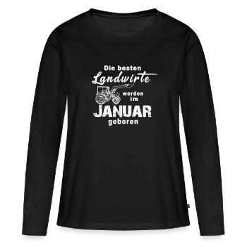 Farmers January birthday - Women's Premium Organic Long Sleeve Shirt - black - Front - Julia (174cm)