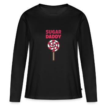 sugar daddy - Frauen Premium Bio Langarmshirt - Schwarz - Vorne - Julia (174cm)