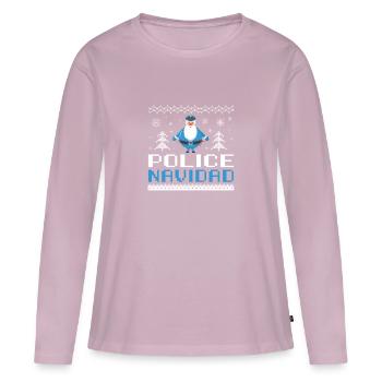Police Navidad Christmas - Frauen Premium Bio Langarmshirt - Altrosa - Vorne - Julia (174cm)