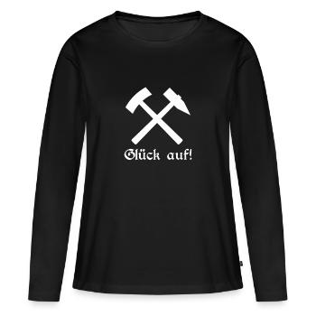 Good luck for! - Hammer and pegs - Women's Premium Organic Long Sleeve Shirt - black - Front - Julia (174cm)