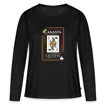 Canasta design Cadeau pour les joueurs de jeux de cartes et - T-shirt manches longues Premium bio Femme - noir - Devant - Julia (174cm)