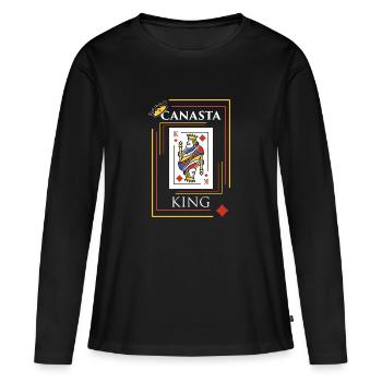 Canasta design Cadeau pour les joueurs de jeux de cartes et - T-shirt manches longues Premium bio Femme - noir - Devant - Julia (174cm)
