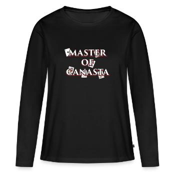 Canasta design Cadeau pour les joueurs de jeux de cartes et - T-shirt manches longues Premium bio Femme - noir - Devant - Julia (174cm)