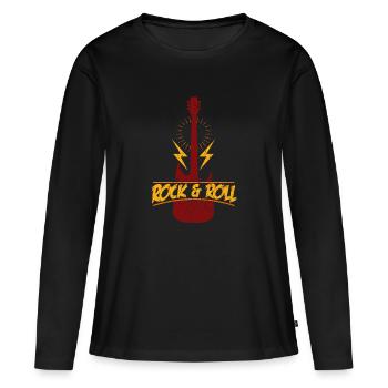 Rock and roll - T-shirt manches longues Premium bio Femme - noir - Devant - Julia (174cm)