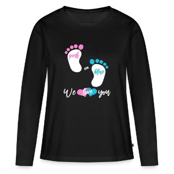 Pink or blue girl or boy - Women's Premium Organic Long Sleeve Shirt - black - Front - Julia (174cm)