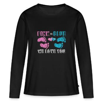 Pink or Blue - Women's Premium Organic Long Sleeve Shirt - black - Front - Julia (174cm)