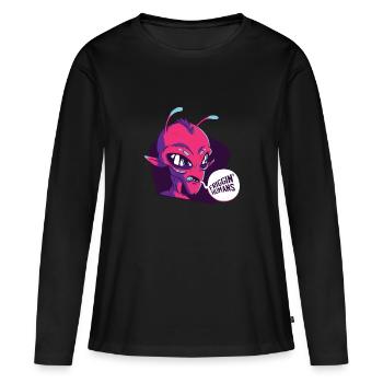 étranger - T-shirt manches longues Premium bio Femme - noir - Devant - Julia (174cm)