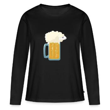 Beer sheep as beer foam - Women's Premium Organic Long Sleeve Shirt - black - Front - Julia (174cm)