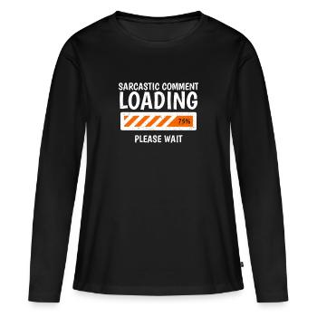 sarcasme - T-shirt manches longues Premium bio Femme - noir - Devant - Julia (174cm)