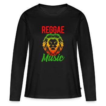 Reggae music - Women's Premium Organic Long Sleeve Shirt - black - Front - Julia (174cm)