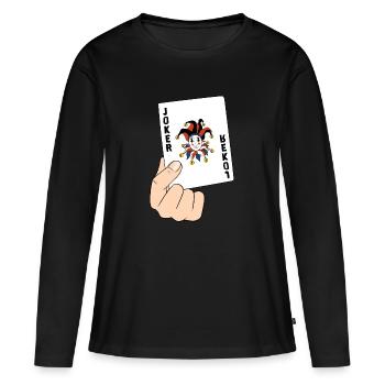 Joker Playing Card Poker Card Card Game Gift - Women's Premium Organic Long Sleeve Shirt - black - Front - Julia (174cm)
