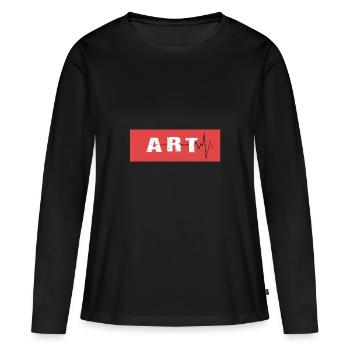 Art - T-shirt manches longues Premium bio Femme - noir - Devant - Julia (174cm)