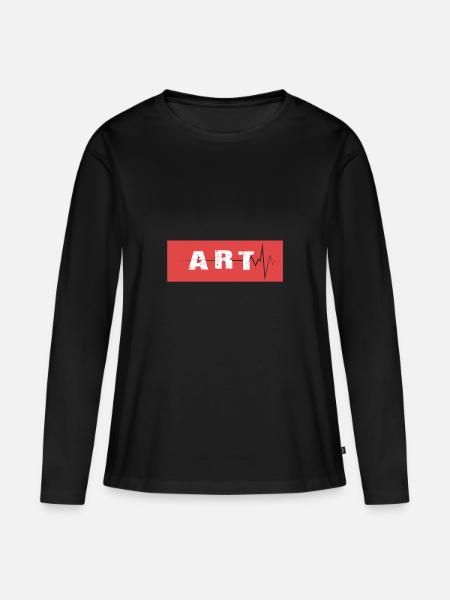 Kunst - Frauen Premium Bio Langarmshirt - Schwarz