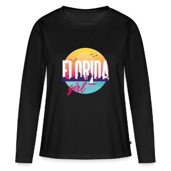 fille de la Floride - T-shirt manches longues Premium bio Femme - noir - Devant - Julia (174cm)