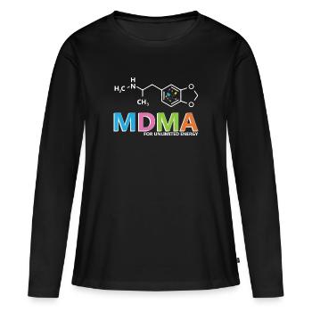 Drogue ecstasy énergie illimitée - T-shirt manches longues Premium bio Femme - noir - Devant - Julia (174cm)