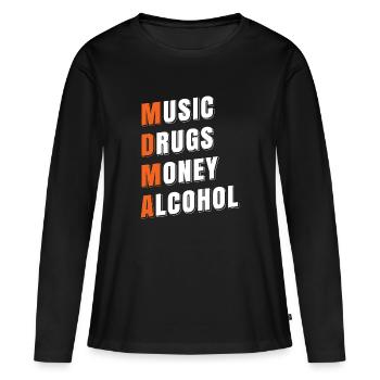 MDMA Molly Drogue d’ecstasy - T-shirt manches longues Premium bio Femme - noir - Devant - Julia (174cm)