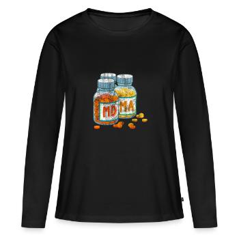 Ecstasy-Tablette - Frauen Premium Bio Langarmshirt - Schwarz - Vorne - Julia (174cm)