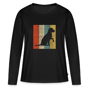 Labrador chien cadeau caresses chiens - T-shirt manches longues Premium bio Femme - noir - Devant - Julia (174cm)