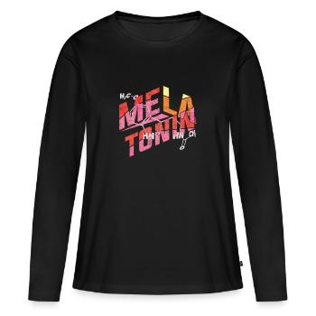 mélatonine formule - T-shirt manches longues Premium bio Femme - noir - Devant - Julia (174cm)