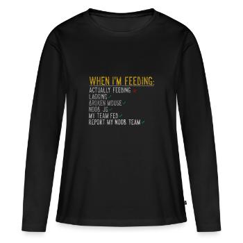 Noob Lol Cadeau de nourrir - T-shirt manches longues Premium bio Femme - noir - Devant - Julia (174cm)