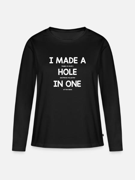 Golfer Golf - Frauen Premium Bio Langarmshirt - Schwarz