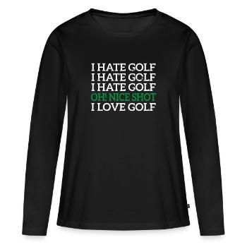 Golfer Golf - T-shirt manches longues Premium bio Femme - noir - Devant - Julia (174cm)