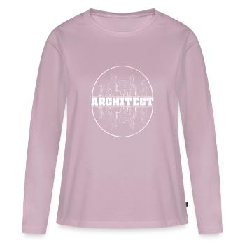 Architecte - T-shirt manches longues Premium bio Femme - rose poudré - Devant - Julia (174cm)