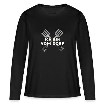 Je suis du village - enfant du village - T-shirt manches longues Premium bio Femme - noir - Devant - Julia (174cm)