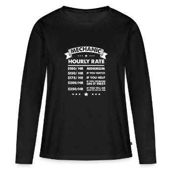 Mechanic hourly wage | Car mechanic engineer - Women's Premium Organic Long Sleeve Shirt - black - Front - Julia (174cm)
