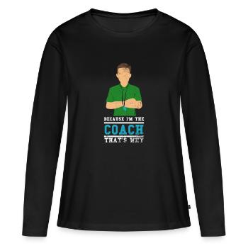 Entraîneur entraîneur - T-shirt manches longues Premium bio Femme - noir - Devant - Julia (174cm)