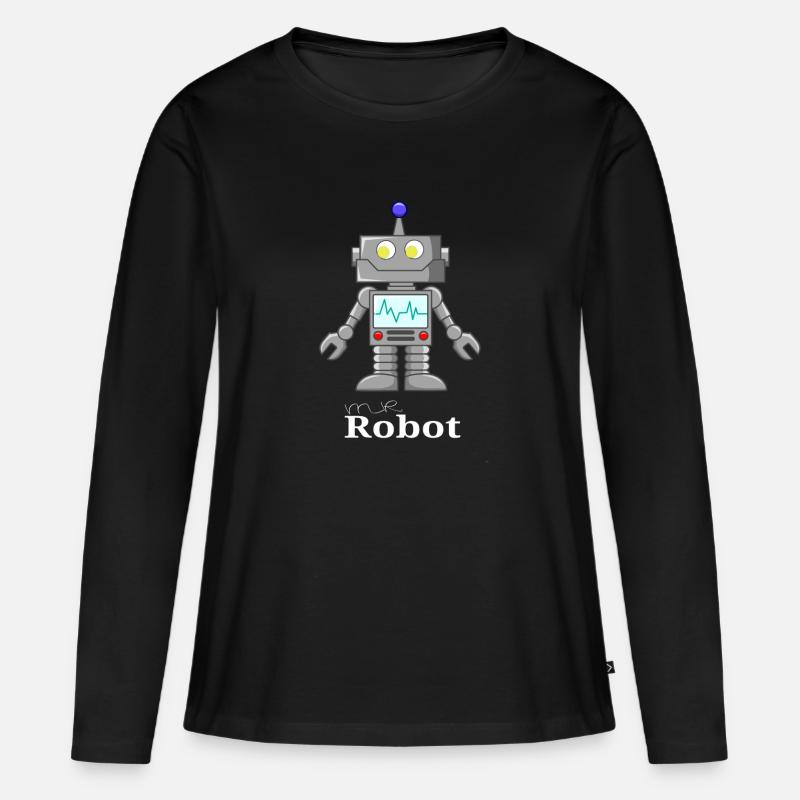 Roboter Geschenk - Frauen Premium Bio Langarmshirt - Schwarz