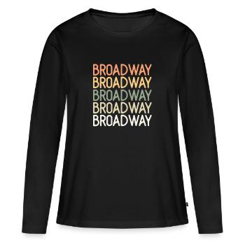 Retro BROADWAY | T-shirt de théâtre musical - T-shirt manches longues Premium bio Femme - noir - Devant - Julia (174cm)