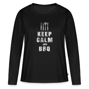 BBQ stay quiet - Women's Premium Organic Long Sleeve Shirt - black - Front - Julia (174cm)