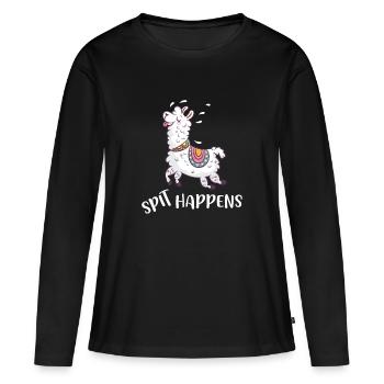 Spitha arrive Lama Alpaga Alpaga Llama - T-shirt manches longues Premium bio Femme - noir - Devant - Julia (174cm)