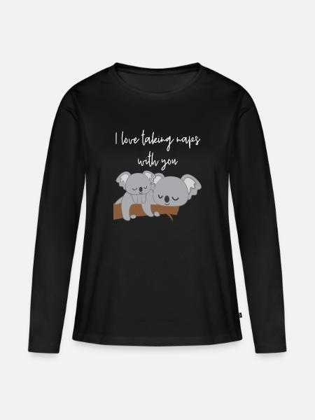 Koala – Koalabär – Koalafan – Koalabären - Familie - Frauen Premium Bio Langarmshirt - Schwarz