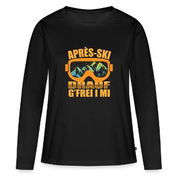 Après-ski - T-shirt manches longues Premium bio Femme - noir - Devant - Julia (174cm)