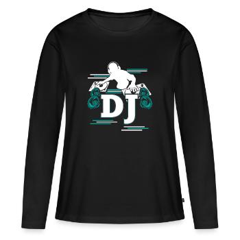 DJ DeeJay Scratch Party Disques Cadeau - T-shirt manches longues Premium bio Femme - noir - Devant - Julia (174cm)