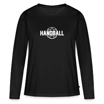 Handball Handballer Handballspieler Geschenk - Frauen Premium Bio Langarmshirt - Schwarz - Vorne - Julia (174cm)