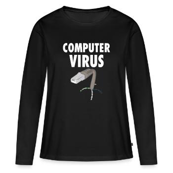 computer virus pc trojan mailware spyware graphic - Women's Premium Organic Long Sleeve Shirt - black - Front - Julia (174cm)
