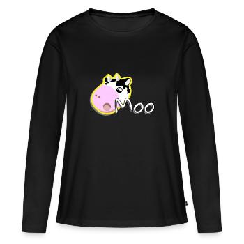 Vache Muh vache vache bovins agriculteur agriculteur cadeau - T-shirt manches longues Premium bio Femme - noir - Devant - Julia (174cm)