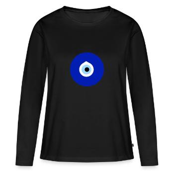 Nazar Evil Eye Turc Persan Grec Amulette Cadeau - T-shirt manches longues Premium bio Femme - noir - Devant - Julia (174cm)