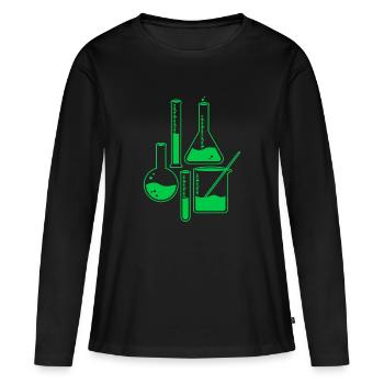 Idée cadeau science chimie ballon - T-shirt manches longues Premium bio Femme - noir - Devant - Julia (174cm)