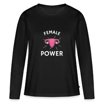 Female power pink uterus - Women's Premium Organic Long Sleeve Shirt - black - Front - Julia (174cm)
