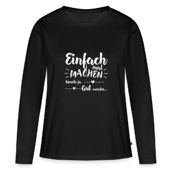 Il suffit de faire - T-shirt manches longues Premium bio Femme - noir - Devant - Julia (174cm)