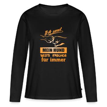 Les amis aiment les amis pour la vie - T-shirt manches longues Premium bio Femme - noir - Devant - Julia (174cm)