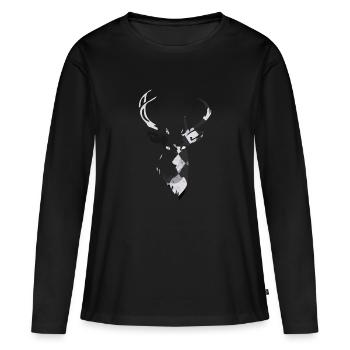 Elk deer deer hunter hunting antlers Norway Swede - Women's Premium Organic Long Sleeve Shirt - black - Front - Julia (174cm)