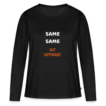 SAME SAME BUT DIFFERENT - Frauen Premium Bio Langarmshirt - Schwarz - Vorne - Julia (174cm)