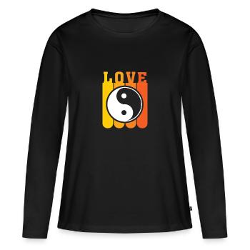 Yin Yang - T-shirt manches longues Premium bio Femme - noir - Devant - Julia (174cm)